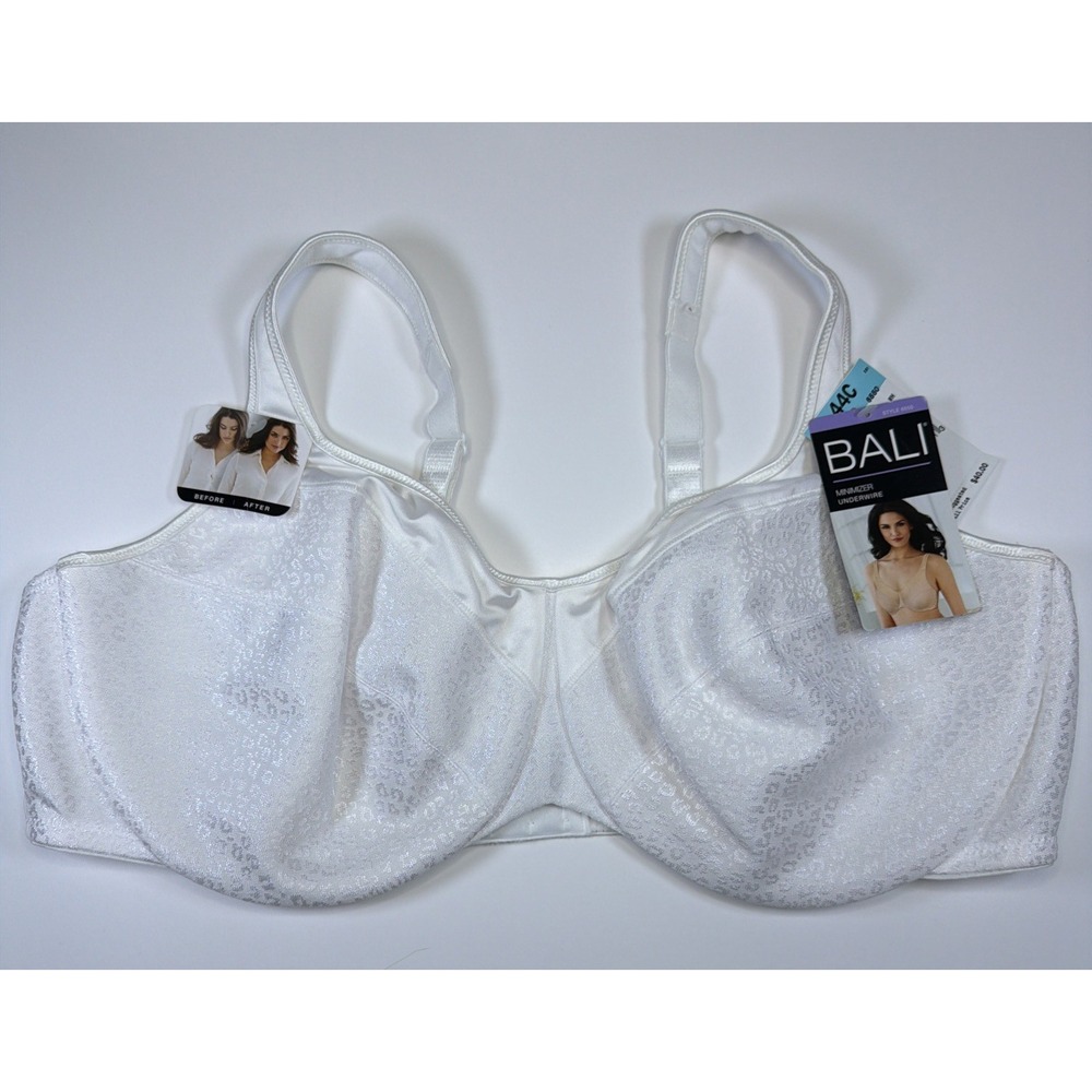 Bali Designs Women's Full Coverage Minimizer Non-Foam Underwire White 44C DF6550